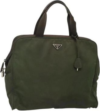 Prada Pre-owned Handbags, female, Green, Size: ONE SIZE Pre-owned Nylon prada-bags
