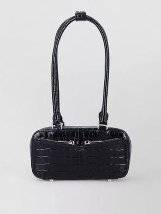 Self Portrait mini croc embossed shoulder bag bauletto