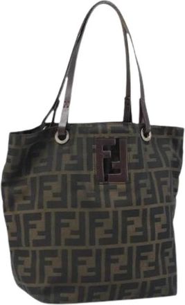 Fendi Pre-owned Zucca Canvas Handtas - Dames - Vintage Shopper - Bruin - ONE Size - Leer - Vintage