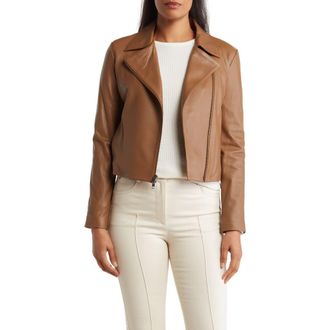 Vince Leather Jacket in Cedarwood at Nordstrom Rack, Size X-Small