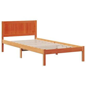 Berkfield Home Wax Brown Bed Frame Wax brown Solid Pine wood Single Durable