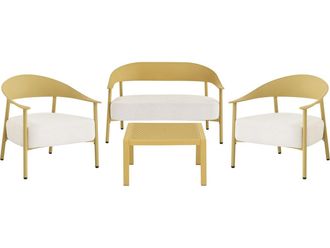 Habitat et Jardin Conjunto De Muebles De Jard&iacute;n c&eacute;ora De Metal Y Pl&aacute;stico - 4 Plazas - Amarillo
