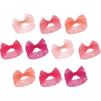 Hudson Baby 10Pk Lace Headbands in Pink Coral at Nordstrom