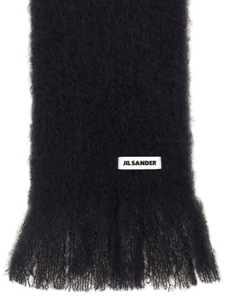 Jil Sander Mohair Blend Scarf - Black