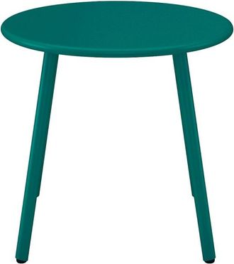 VENTE-UNIQUE.COM Mesa de centro para jard&iacute;n acero azul verdoso