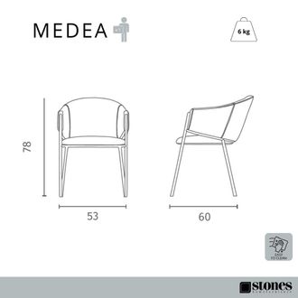 Stones Set of 2 MEDEA chairs, ivory