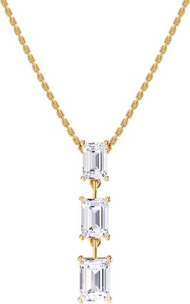 Diamond2Deal 14k Yellow Gold 2.80 Ct Radiant Cut Lab Grown Diamond Pendant Necklace 18 Chain VVS-VS, E-F