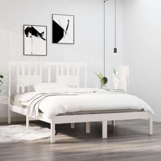 vidaXL Estructura De Cama Madera Maciza De Pino Blanco 120x200 Cm Vidaxl
