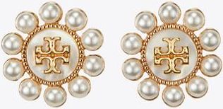 Tory Burch Womens Kira Pearl Flower Stud, One Size