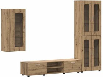vidaXL Conjunto De Mueble De Tv Roble Artesanal Madera De Ingenier&iacute;a Vidaxl