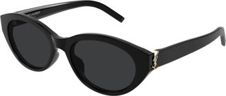 Saint Laurent Stijlvolle Zwarte Leren Schoudertas - unisex - Zonnebrillen - Zwart - 54 MM - Accessoires