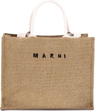 Marni Raffia-effect Tote Bag