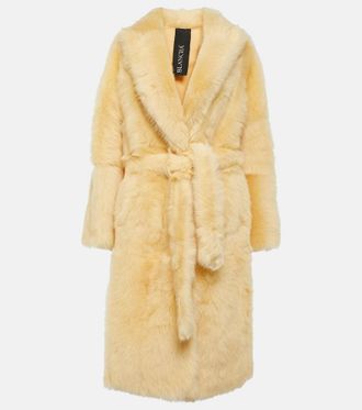 BLANCHA Shearling wrap coat