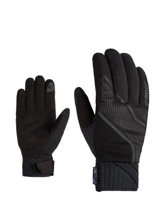 Ziener logo-print gloves - unisex - Polyester - 9.5 - Black