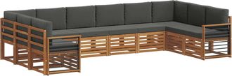 vidaXL Conjunto De Sof&aacute;s De Exterior 10 Uds. Natural Y Antracita Vidaxl