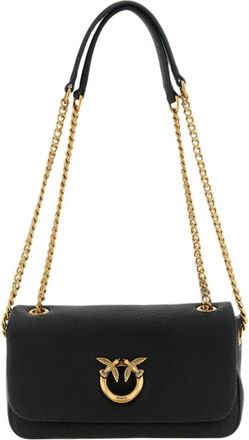 Pinko Click Soft Horizontal Chain - Dames - Schoudertassen - Zwart - ONE Size - Leer - Tassen