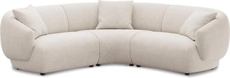Castlery Auburn Sectional Sofa Customized, (Performance Boucle) Cream, Spill Resistant, Modular for Sofas by Castlery