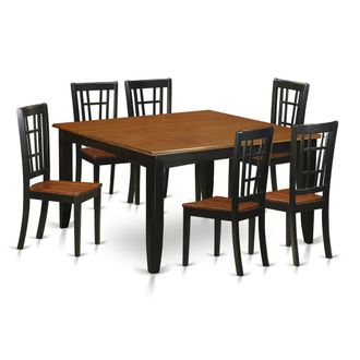East West Furniture 7 PC Dining room set-Dining Table and 6 Wood Dining Chairs