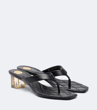 Saint Laurent Sip quilted leather thong sandals