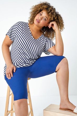 Roman Knee Length Elastic Waist Shorts