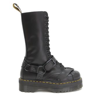 Dr. Martens 1914 Quad Harness Paris Leather Unisex Lace Up Boots - Black - Size:UK 6.5