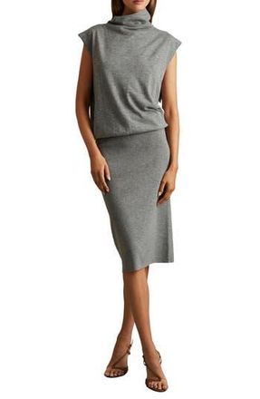 Reiss Hester Wool & Cashmere Blend Sweater Dress in Grey at Nordstrom Rack, Size X-Large