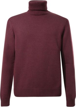 Zanone Bordeaux Wol Turtleneck Sweater - Heren - Coltruien - Rood - 3XL - Wol - Truien & Vesten