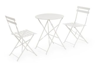 BIZZOTTO Conjunto de mesa plegable y 2 sillas de acero Blanco