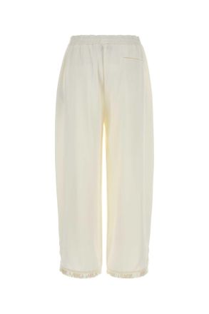 Stella McCartney Womens White Satin Pyjamas Pant Cream Exterior: Acetate Viscose Pantaloni Trousers