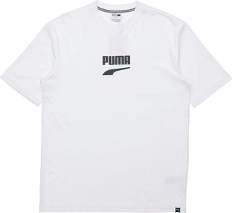 Puma Downtown Classical Logo Short Sleeve TEE Men White 597348-52