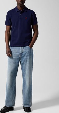 Ami Mens Straight-leg washed jean
