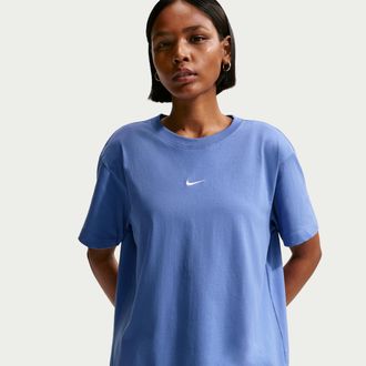 Nike Womens Nike Sportswear Classic Oversized T-Shirt in Blue | IH7601-485