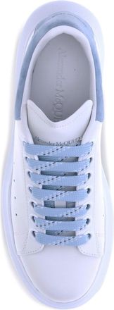 Alexander McQueen Womens Leather Sneakers White-Powder Blue Trainers White/powder