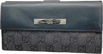 Gucci Black Denim Long Wallet (Bi-Fold) (Pre-Owned)