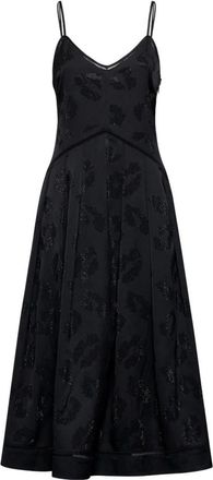 Silvian Heach Midi jurk met dunne bandjes - Dames - Casual kleedjes - Zwart - L - Polyester - Kleedjes