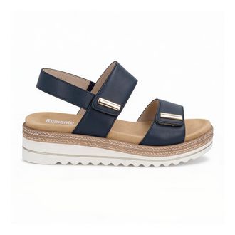 Remonte D0q59 Womens Ankle Strap Sandals Blue Leather - Size UK 7.5