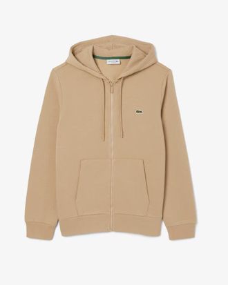 Lacoste Mens Zip Up Sweatshirt Beige Cotton - Size X-Large