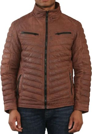 TruClothing Quilted Puffer Soft Napa Leather Jacket