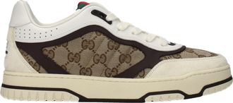 Gucci Re Web Sneakers Herrens Stoff Beige/Ebenholz