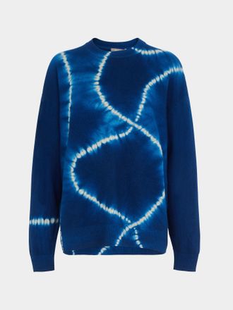 Suzusan Womens Shibori Cashmere Seamless Wide Crew-Neck Sweater