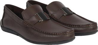 Desa Man Slip-Ons - Leather Upper, Textile Lining, Flat Heel, No Closure, Breathable | Brown - 40