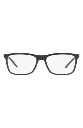 Dolce & Gabbana 53mm Rectangular Optical Glasses in Matte Black at Nordstrom