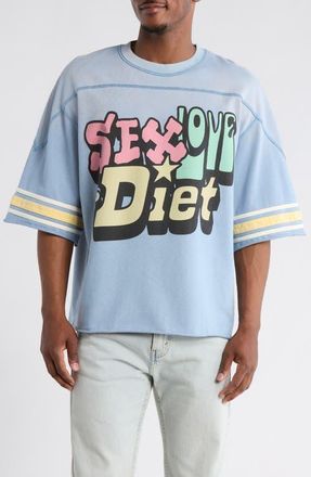 Diet Starts Monday Sex, Love & Diet Cotton Graphic T-Shirt in Blue at Nordstrom, Size X-Large