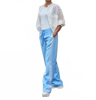 Esqualo Side Tape Seam Trousers In Pacific Blue