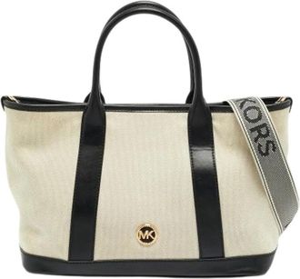 Michael Kors Pre-owned Tote Bags, female, White, Size: ONE SIZE Pre-owned Canvas Shoulder Bag