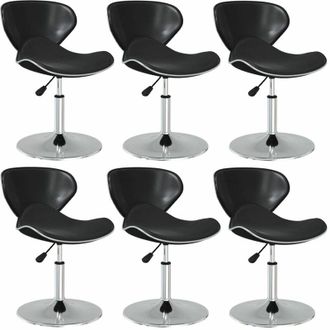 vidaXL Sillas De Comedor 6 Unidades Cuero Sint&eacute;tico Negro Vidaxl