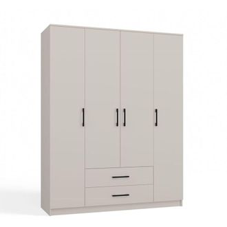 Topeshop Roma - Armario Dormitorio Grande 4 Puertas - 160x52x205 Cm - 2 Cajones - Armario Con Espacio Para Colgar
