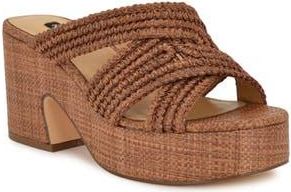 Nine West Bemay Platform Sandal in Dark Brown 200 at Nordstrom Rack, Size 9.5