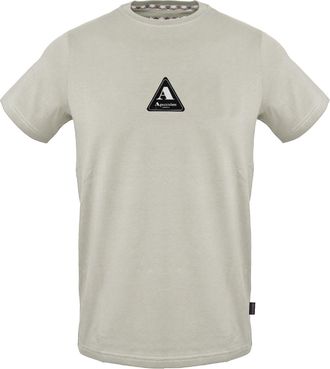 Aquascutum Heren-T-shirt met driehoekig logo van katoen (Grijs)