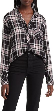 Rails Hunter Button-Up Shirt in Onyx Rose Gold at Nordstrom, Size X-Small
